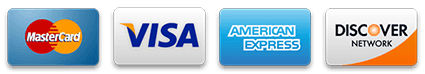Accepted payment methods: MasterCard, Visa, American Express, Discover